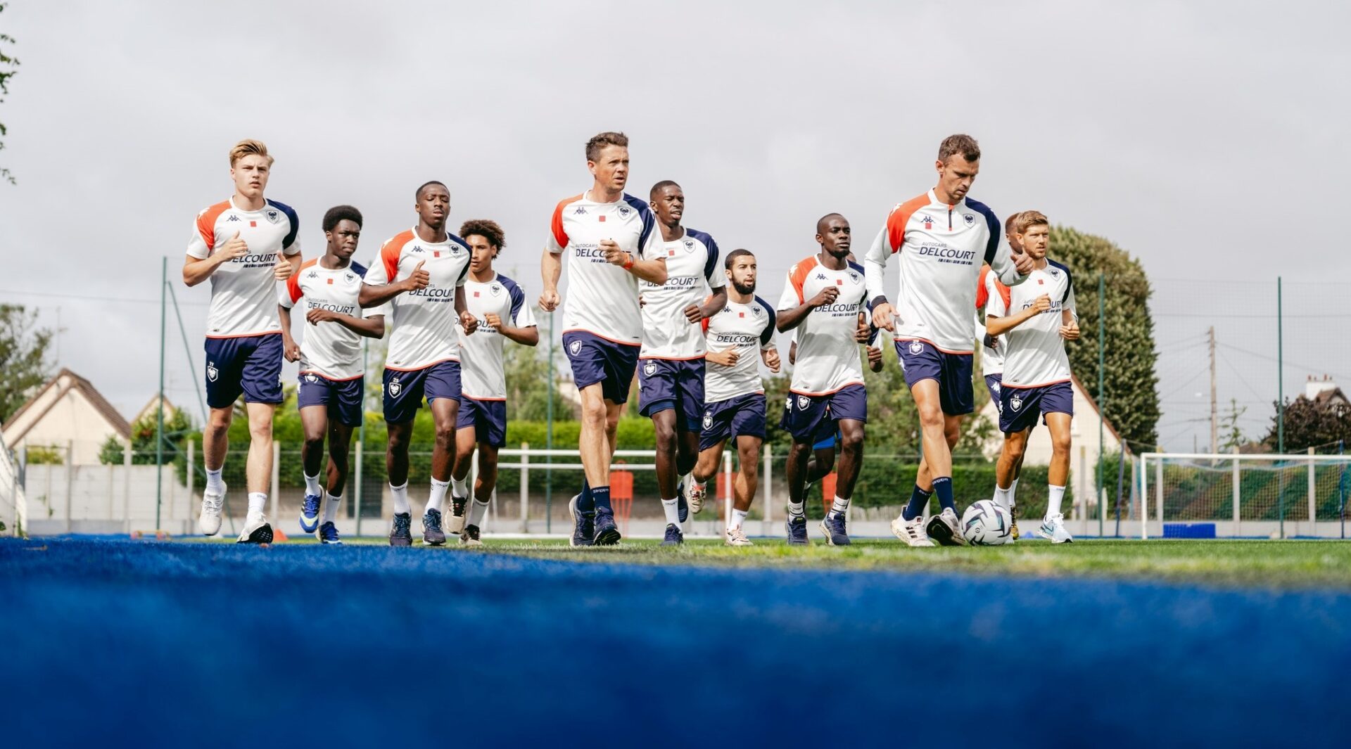 Jogadores do Caen a treinar