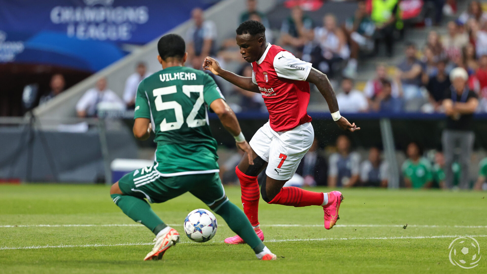 Bruma no jogo entre o Braga e Panathinaikos