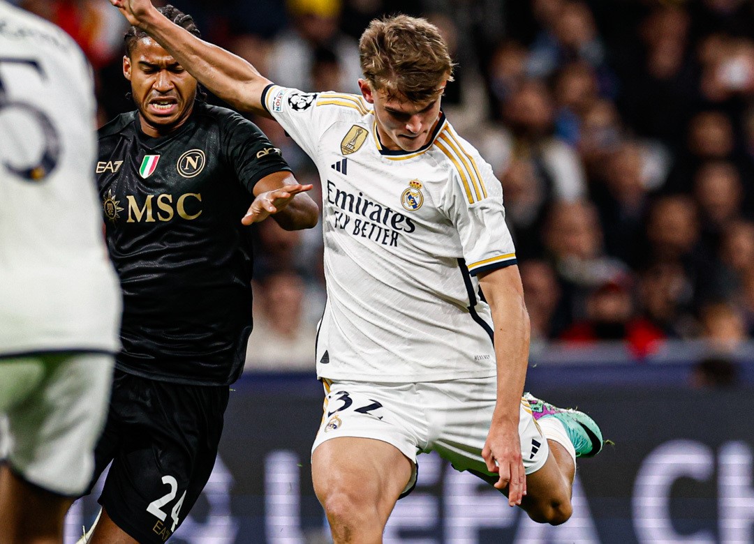 Nico Paz a jogar pelo Real Madrid