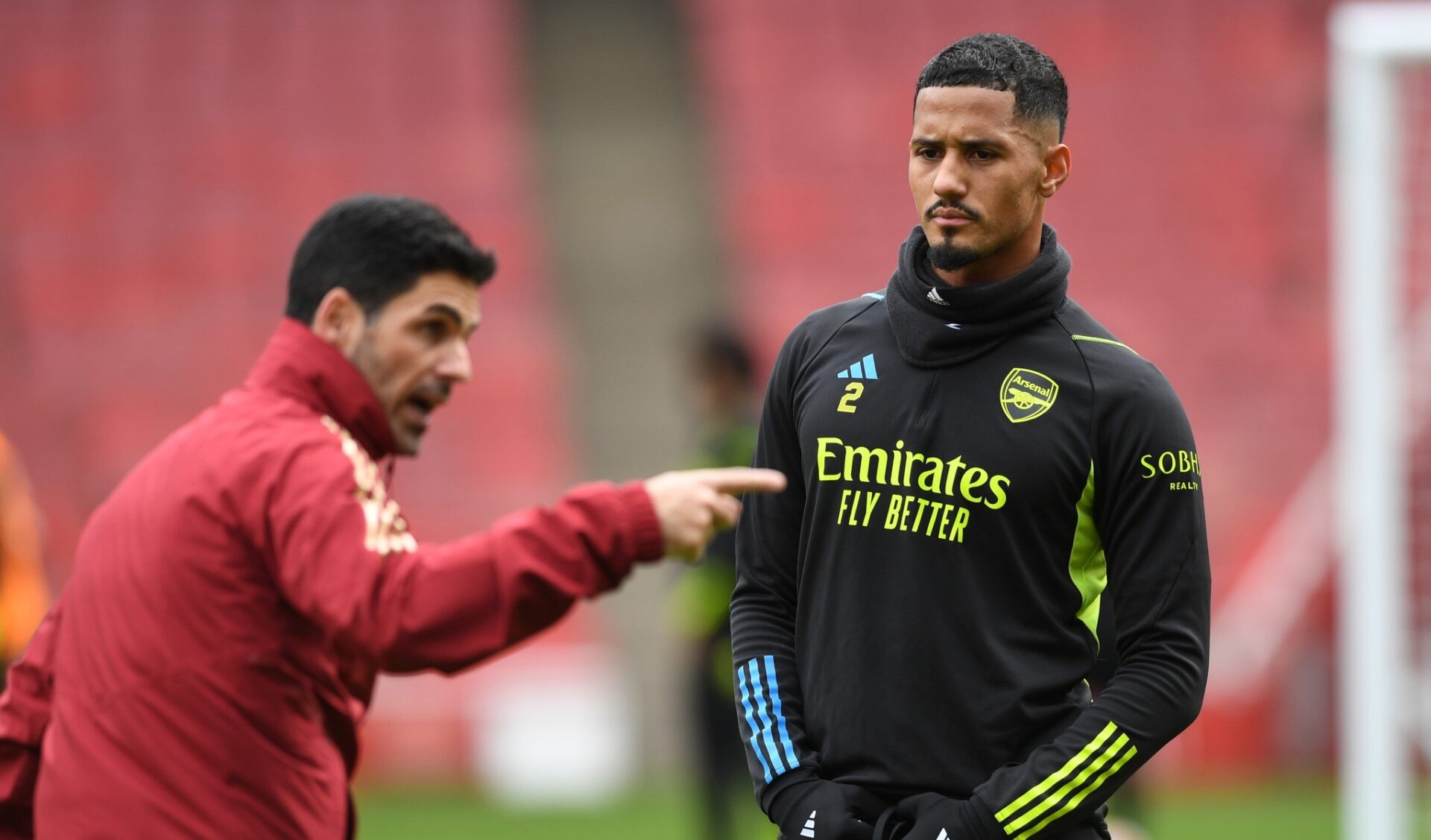 Arsenal a treinar Saliba e Arteta