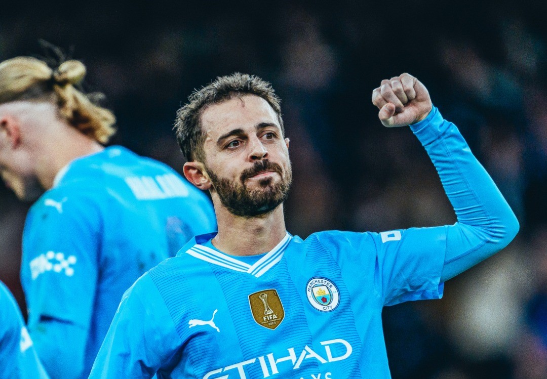 Bernardo Silva celebra golo pelo Manchester City