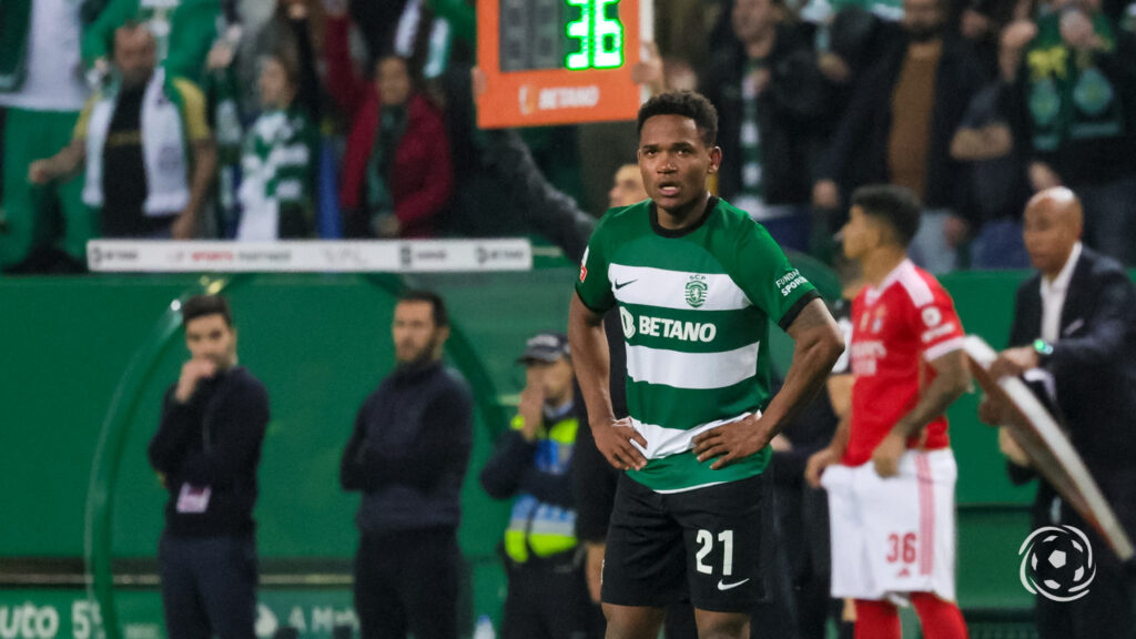 Geny Catamo a jogar no dérbi entre Sporting e Benfica