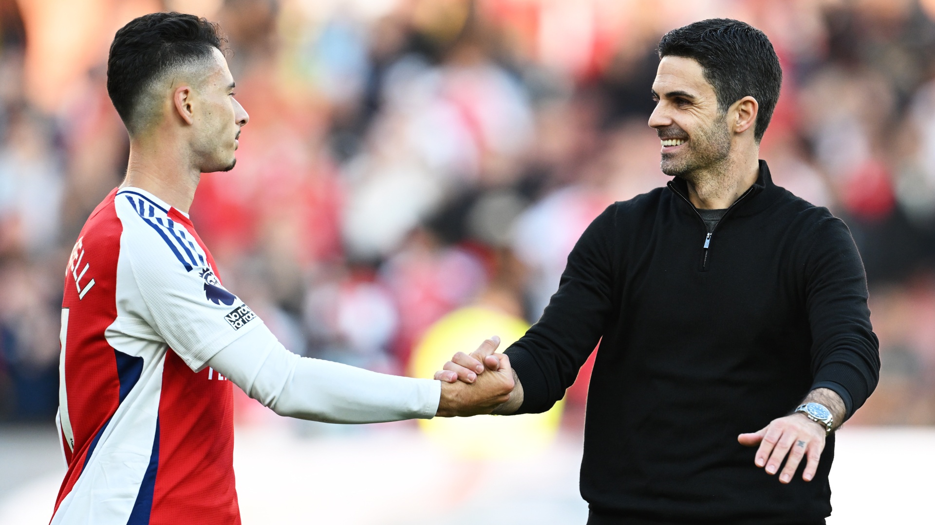 Mikel Arteta e Gabriel Martinelli Arsenal