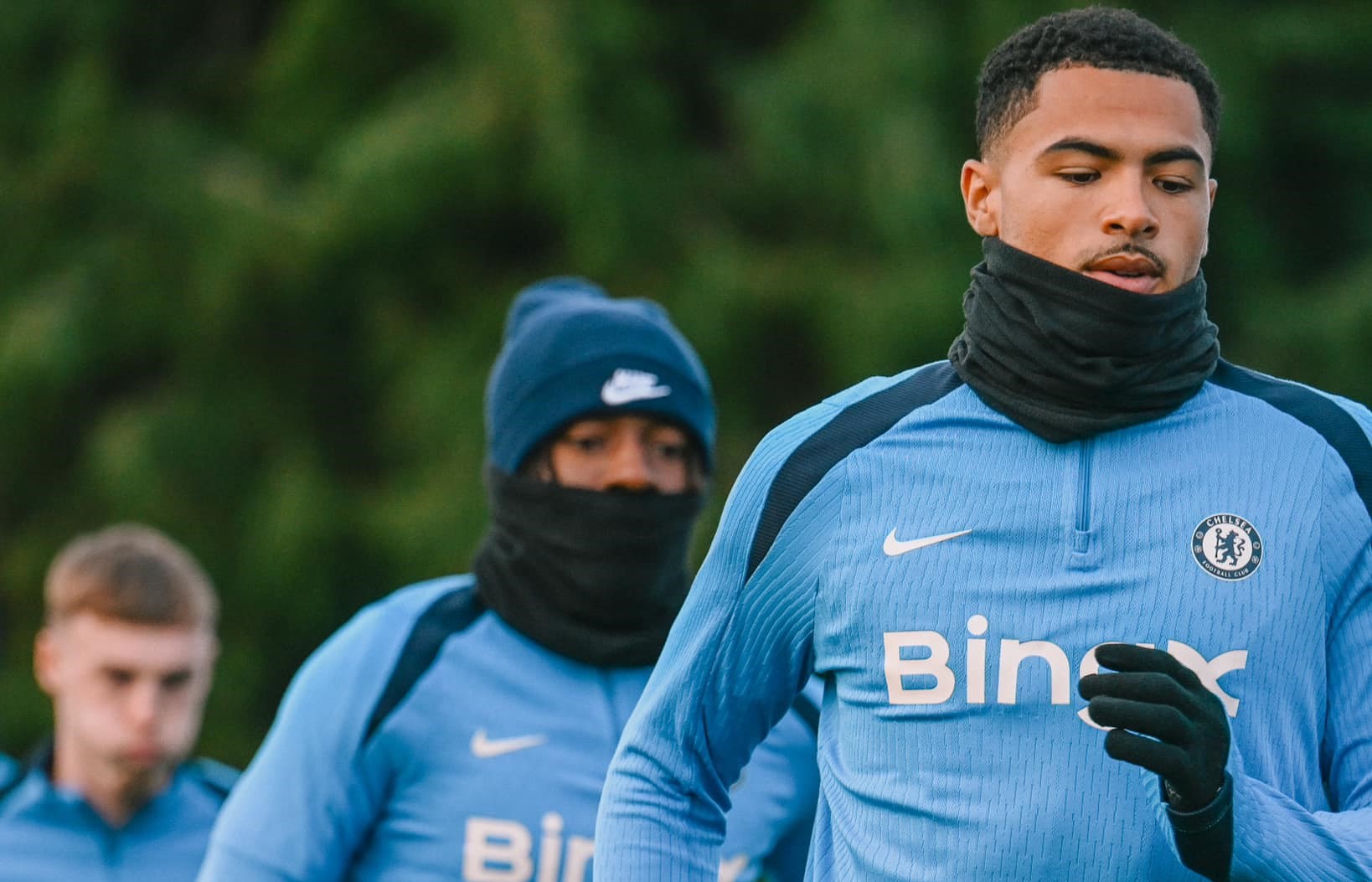 Jogadores do Chelsea a treinar