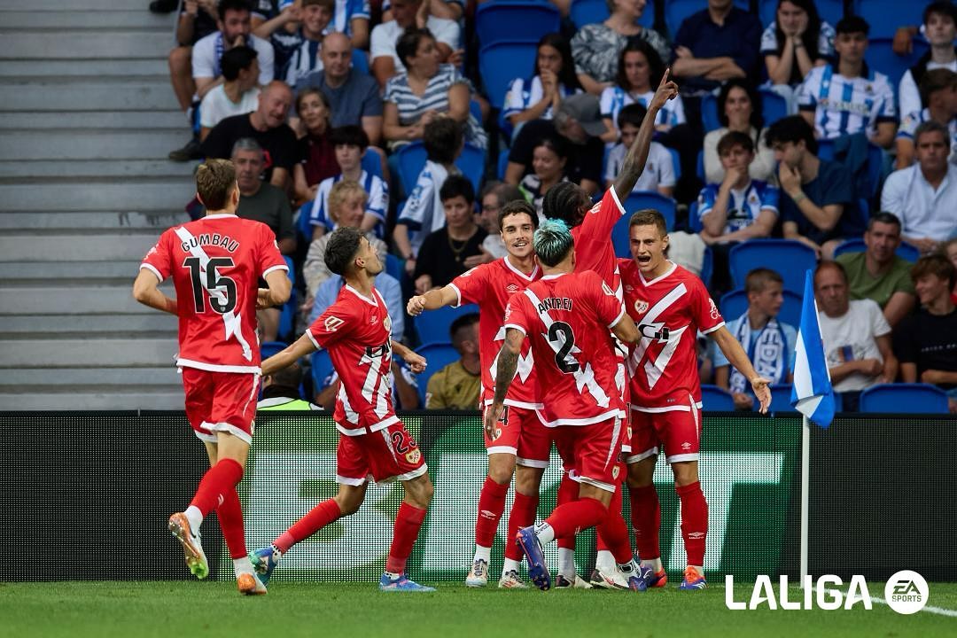 Rayo Vallecano jogadores a celebrar