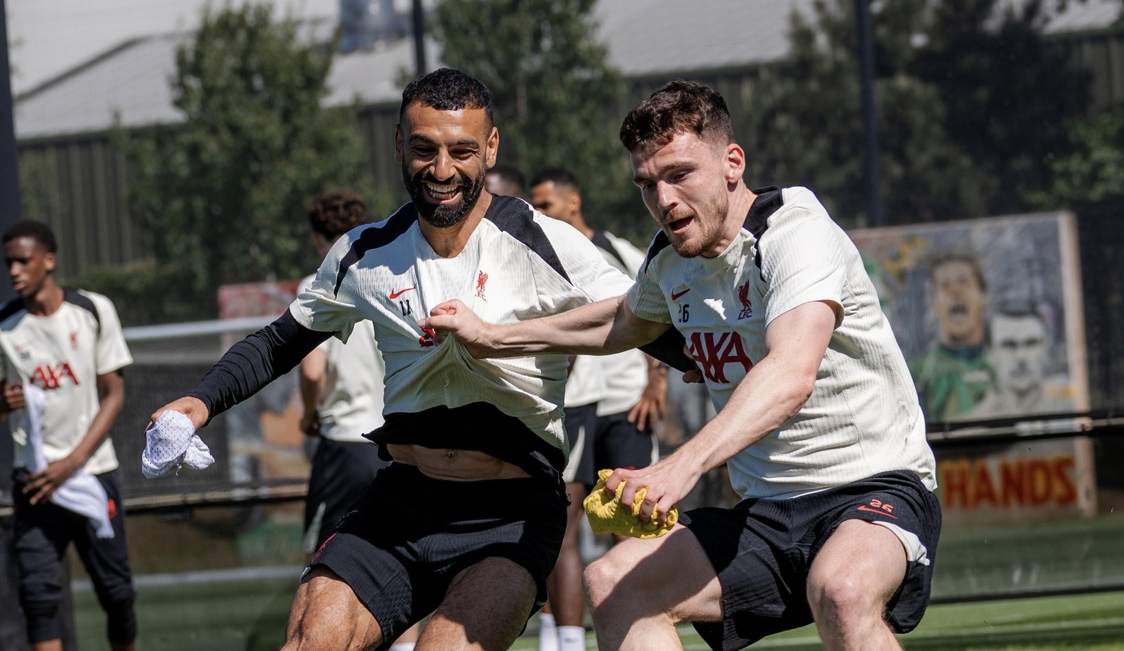 Mohamed Salah a treinar no Liverpool