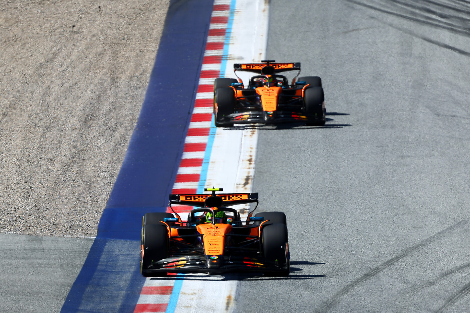 Lando Norris e Oscar Piastri, da McLaren, no GP Áustria