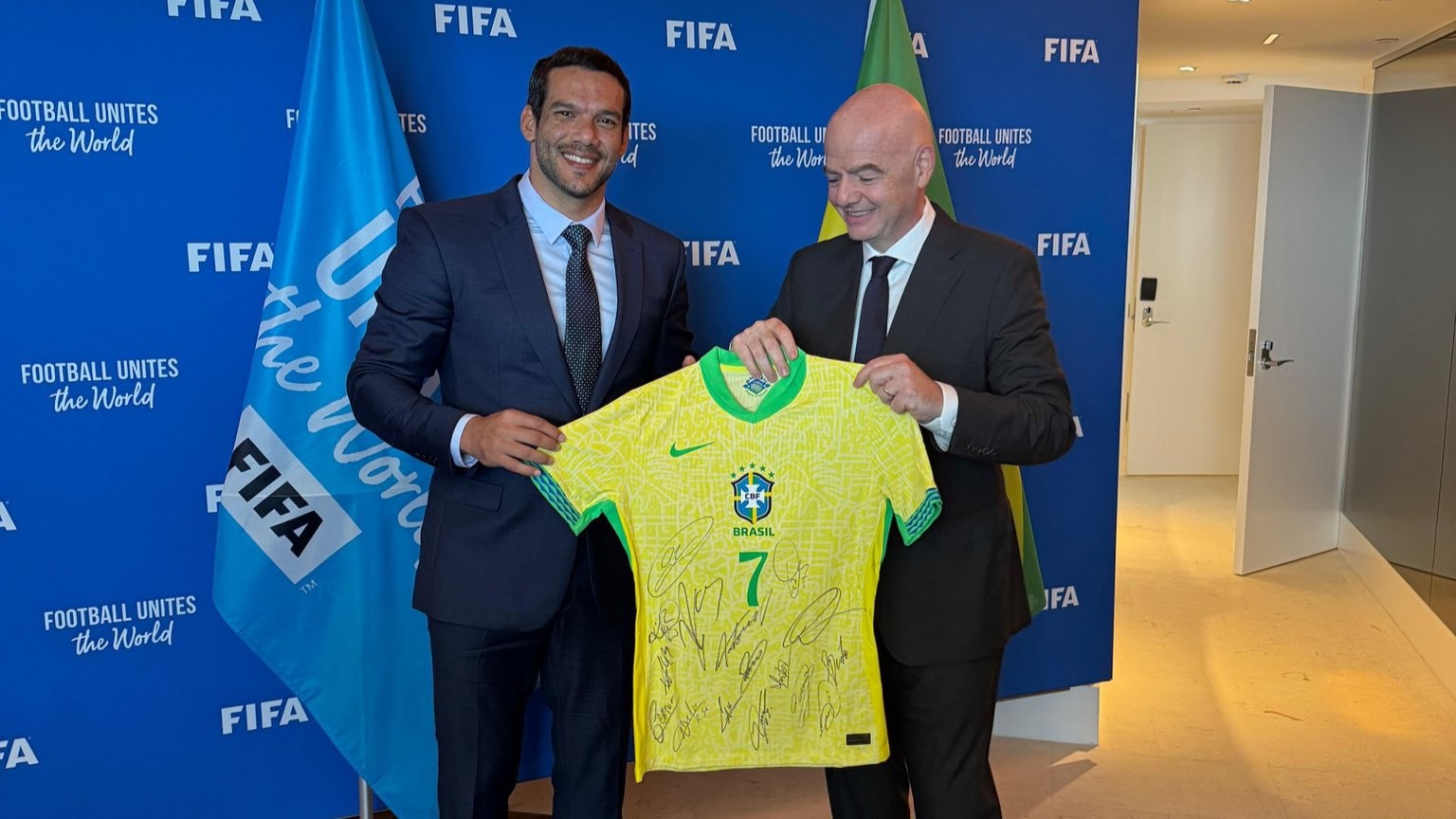 Samir Xaud Gianni Infantino FIFA CBF Brasil